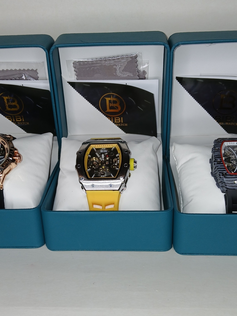 Lot Of 3 BIBI 2 Automatics And One Quartz Watch for Men New With Boxes